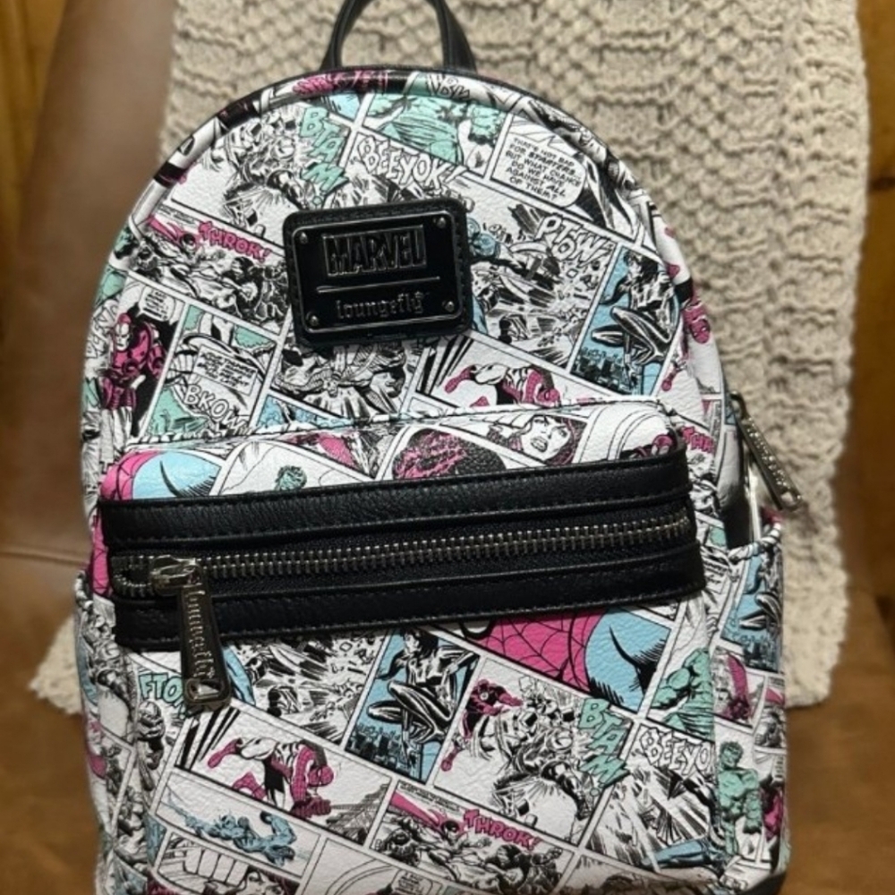 Rare Loungefly Marvel Comics Avengers & Spiderman Mini Backpack BNWT